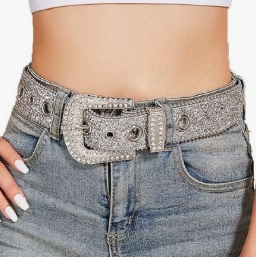 Silver Rhinestone Belt - Picture 2 of 3